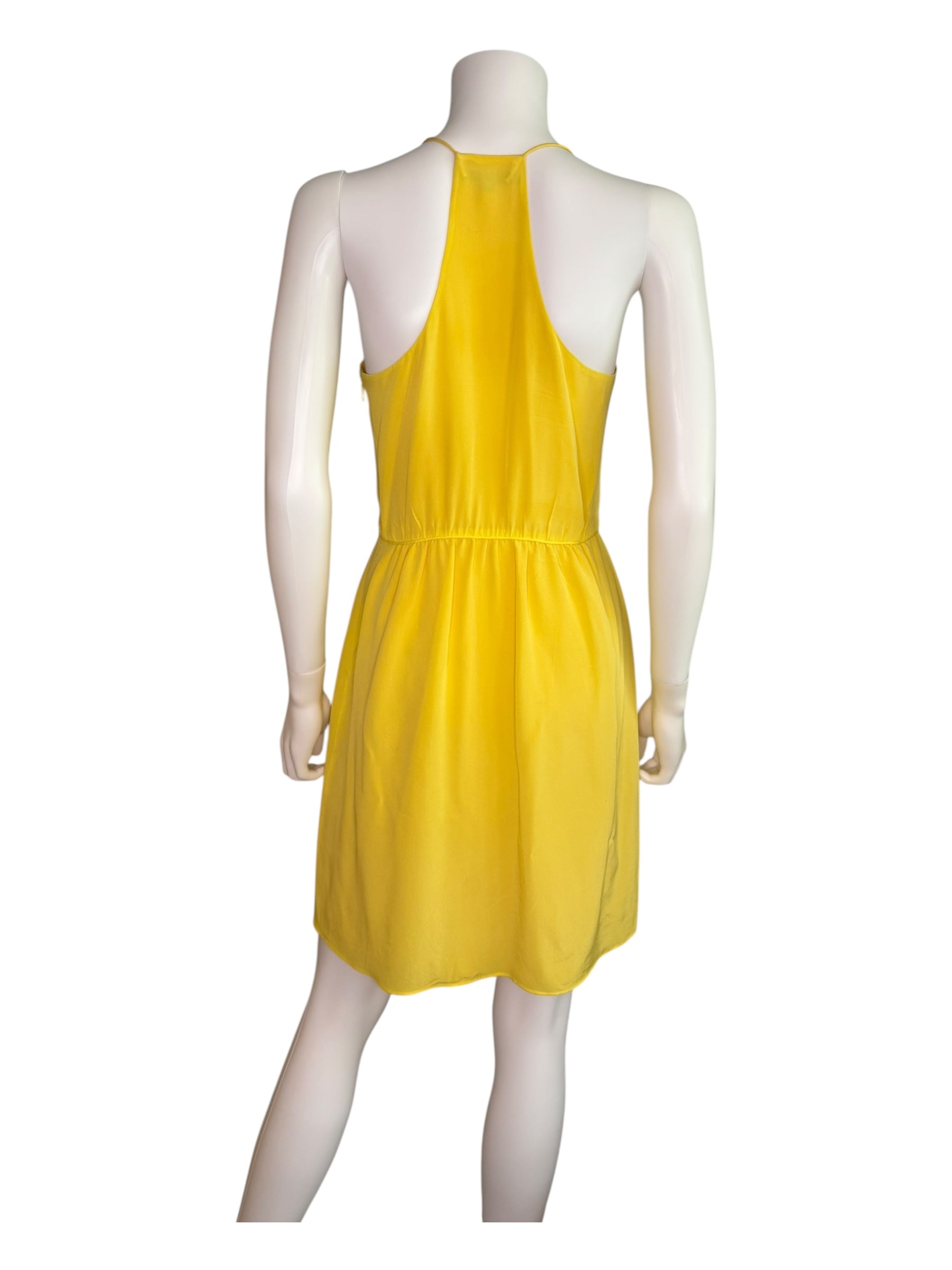 tibi yellow silk dress Chassis Hoop Strappy Dress Dijon / 12 / S126CH1660