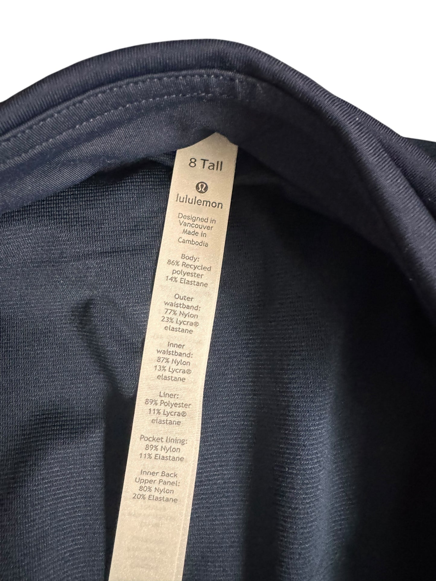 Lululemon Shorts Navy 8 Tall